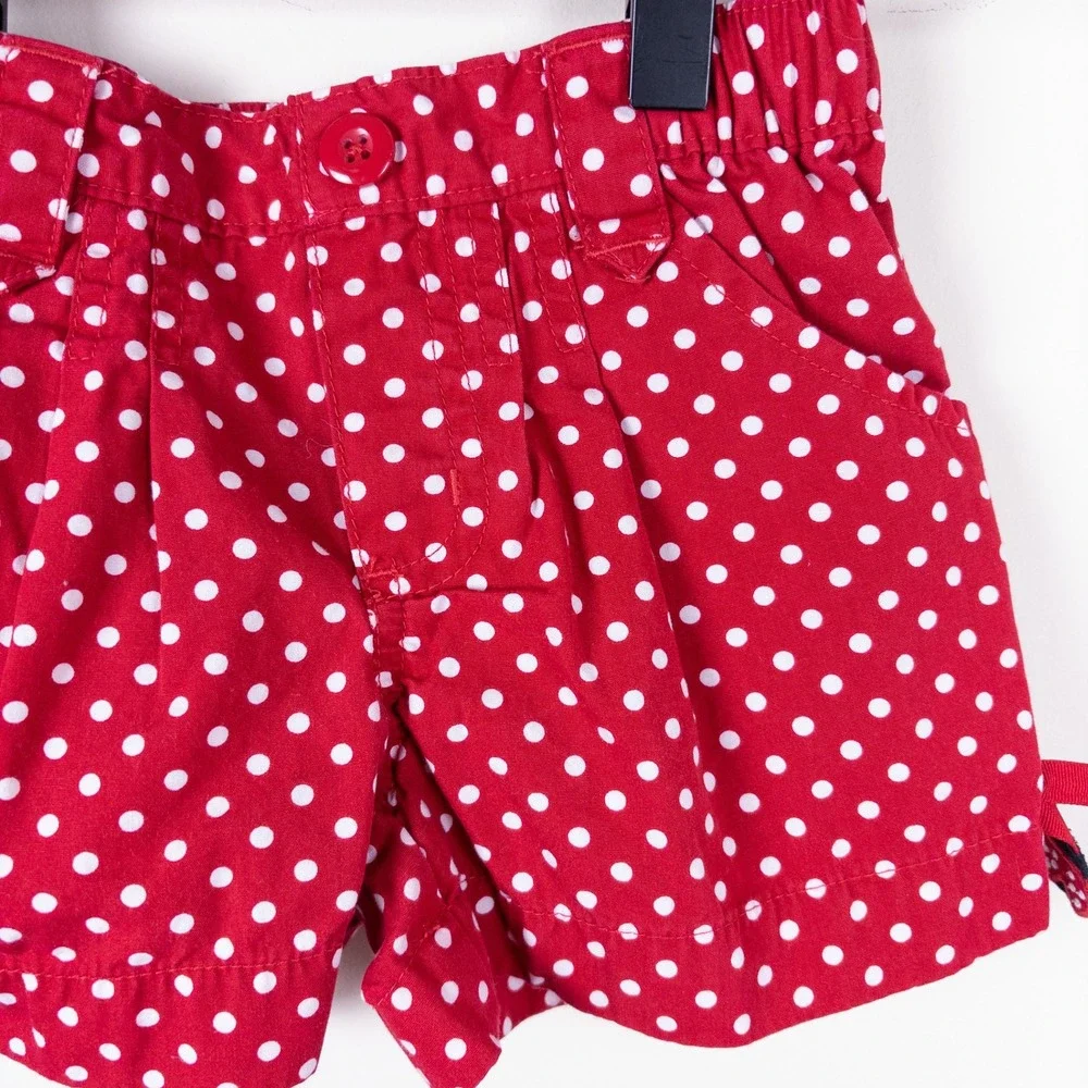 Gymboree Polka Dot‎ Shorts Kids 4 Red Ladybug Bow Accents
